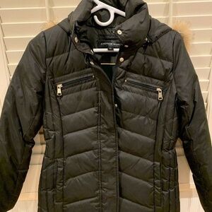 Girls Andrew Marc Jacket Coat with Fur Hood - Size L or 14